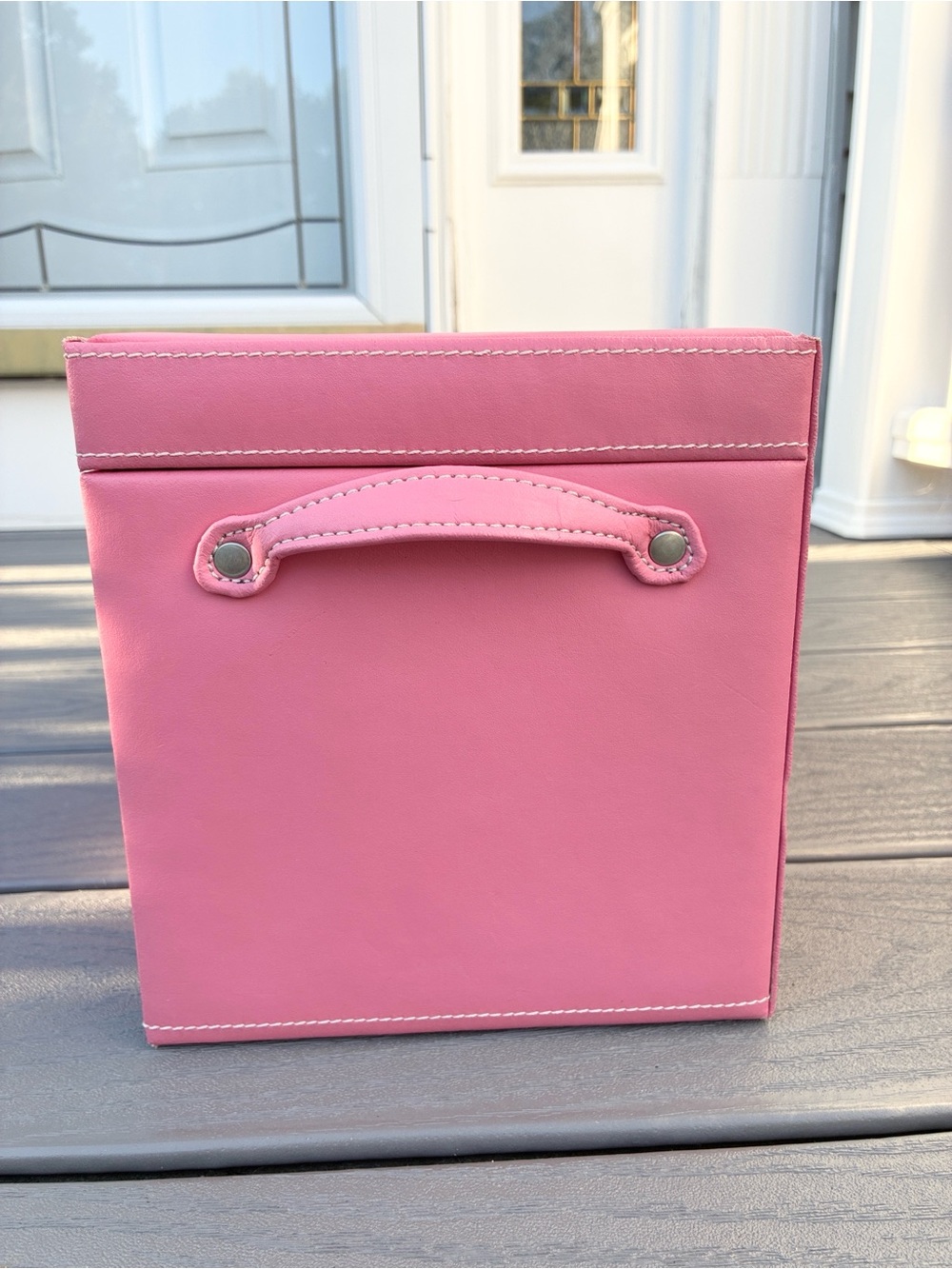 Pink Faux Leather Jewelry Organizer Box with Multiple Drawers - Picture 3 of 9